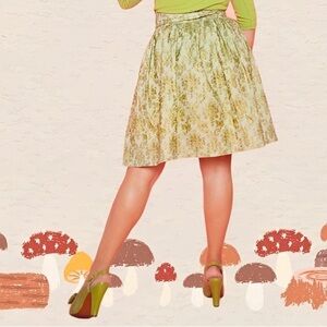 Pinup Couture Cinderella Green Skirt, Green/Gold, Medium, NWT